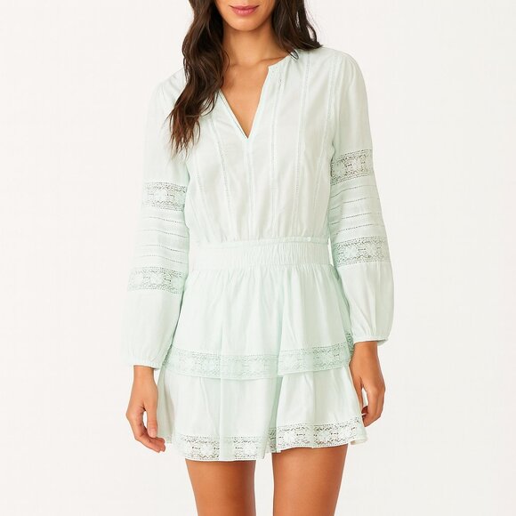 Generation Love Dresses & Skirts - Generation Gia Embroidered Green Long Sleeve Small Green Mini Dress